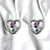 925 Sterling Silver Pretty Heart with Multicolor Zig Zag CZ Stud Earrings Jewelry for Women Fine Jewelry Handmade Gift