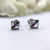 Colorful Cubic Zirconia Strips Line in Square Studs 925 Sterling Silver Cubic Earrings Stud Earrings for Women