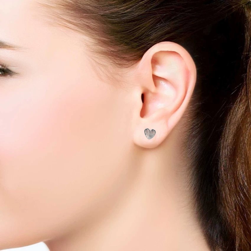 925 Sterling Silver Dainty Little Heart Stud Earrings Cubic Zirconia Minimalist Handmade Cute Bridesmaid Gift Studs with Push back