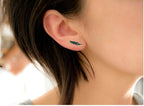 925 Sterling silver Tiny Feather Ear ring Feather Stud Earring Boho Small Earrings Dainty Leaf Stud Minimalist Handmade Gift Stud Pushback