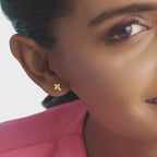 925 Silver Earrings Cross Stud Earrings With Gold Finish Faith Jewelry Dainty Christian Gift