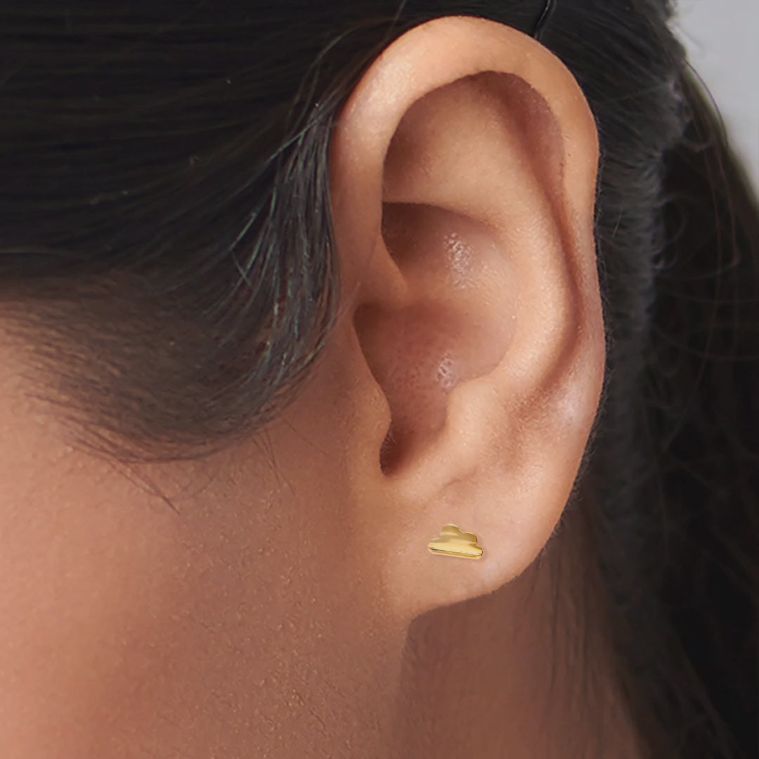 925 Sterling Silver Studs Cloud Stud Earrings Cute Gold Finish Weather Earrings Dainty