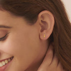925 Silver Seahorse Stud Earrings Yellow Gold Finished Cute Animal Earrings