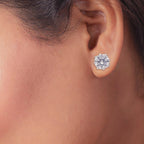 925 Silver Round Cut Stud Earrings, CZ Diamond Studs, Beautiful Jewelry