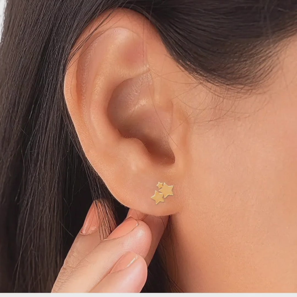 925 Sterling Silver Earrings Tiny Star Stud Earrings Small Twin Star Earrings Celestial Jewelry