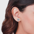 925 Silver CZ Solitaire Earrings, Diamond CZ Studs, Dainty Sparkle Jewelry