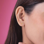 925 Sterling Silver Gold Finish Airplane Stud Earrings Geometric Minimalist Gift