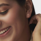 925 Silver Rose Gold Plated Earrings Circle Stud Earrings