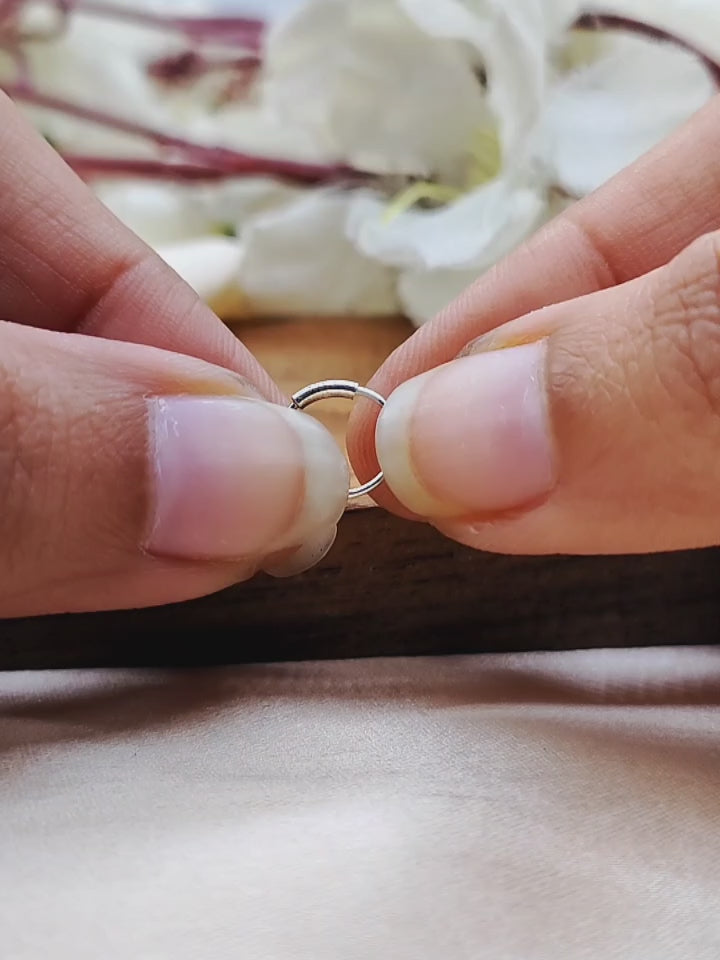 Silver Nose pin 925 Sterling Silver Body jewelry Boho Hippie Funky Jewellery Pierced Nose Clip Minimalist Handmade Gift