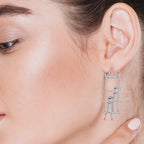 925 Swing Earrings Stick Figure Dangle Earrings Unique Art Jewelry Silver Studs