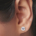 925 Silver Dainty Jewelry CZ Diamond Stud Earrings Unique Solitaire CZ