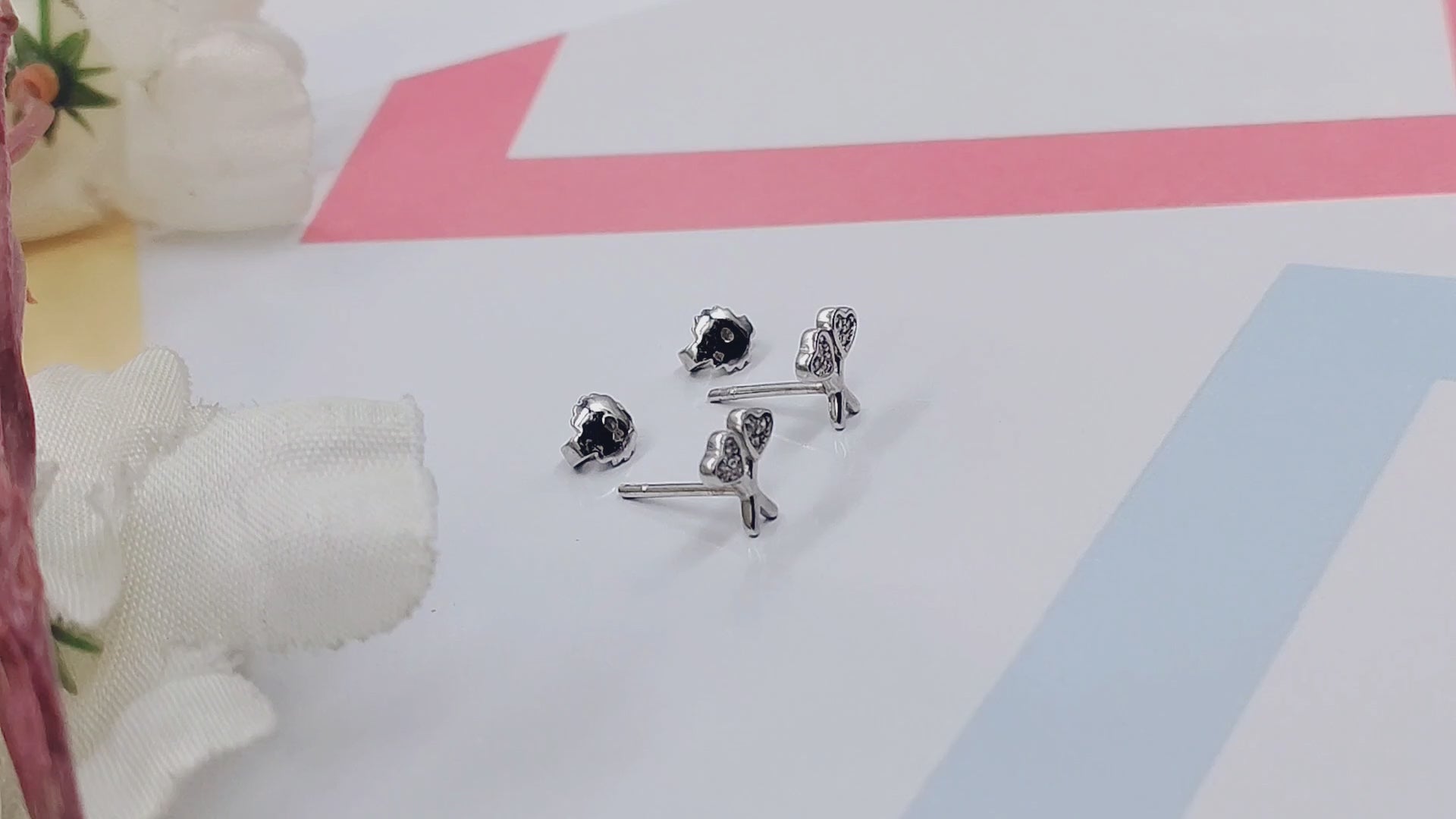 925 Sterling Silver Unique Heart Scissor Stud Hair Stylist Earring CZ Diamond Anniversary Gift Minimalist Handmade Studs with Push Back