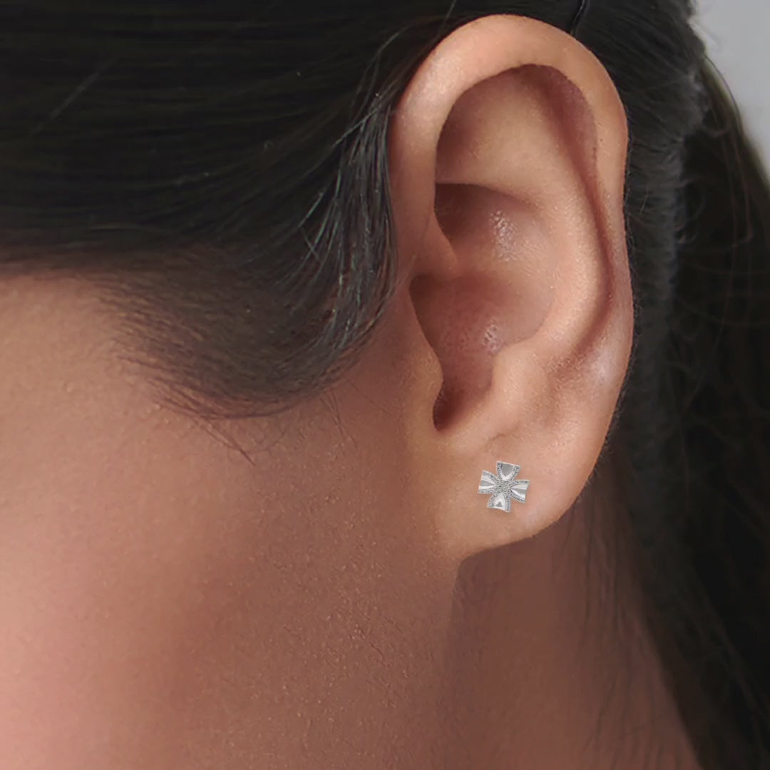 925 Sterling Silver Earrings, Unique Designer Studs, Gothic Style Jewelry, Trendy Gift for Her
