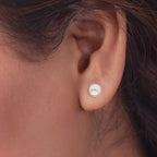 925 Silver Pearl Stud Earrings CZ Halo Earrings Dainty Classic Sparkle Earrings Elegant