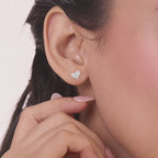 925 Silver Valentine's Day Jewelry 925 Sterling Silver Heart Shaped CZ Stud Earrings