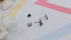 Sterling Silver 925 Cross X Design Stud Earrings Every Day Wear CZ Diamonds Minimalist Handmade Gift Studs with Push back