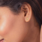 Silver Earrings 925 Flower Stud Earrings Yellow Gold Finished Studs