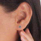 925 Sterling Silver Earrings Flower Stud Earrings Dainty Floral Earrings Matte Finish
