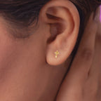 Silver Earrings 925 Cross Stud Earrings With Gold Finish Faith Jewelry Dainty Christian