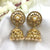 Golden Traditional Circle Flower With Jhumka Earrings