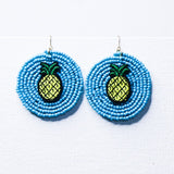Sky Blue Beads With Pineapple Earring
