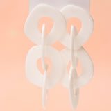 Glossy White Link Party Earring