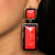 Cherry Red With Black Border Dangle Earring