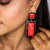 Cherry Red With Black Border Dangle Earring