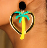 Beach Palm Tree Fashion Earring