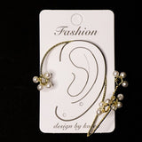Round Silver Pearls Cuff Earring