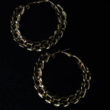 Cuban Link Golden Hoop Earring