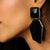 All Black Marble Dangle Earring