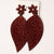 Graceful Red Flower Leaf Earring