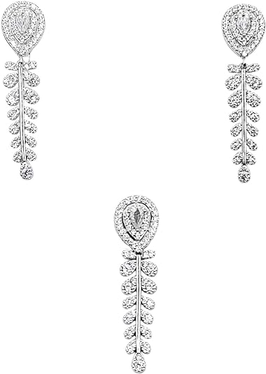 925 Sterling Silver Water Drop Sparkling White cubic Zirconia Dangle Drop Earrings Minimalist Handmade Enagagment Gift