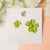 Parrot Green Flower Petals Stud Earring