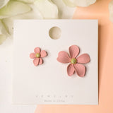 Peach Flower Petals Stud Earring