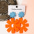 Orange & Blue Flower Dangle Earring