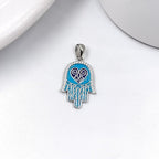 Hamsa Hand sign Pendant 925 Sterling Silver Pendant Heart Shape Pendant Handmade Jewelery