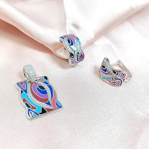 ■ENGBROX■ silver925 momo twist earring EBEA24029 Nak Armstrong Nakard Rainbow Moonstone Taper Drop Earrings