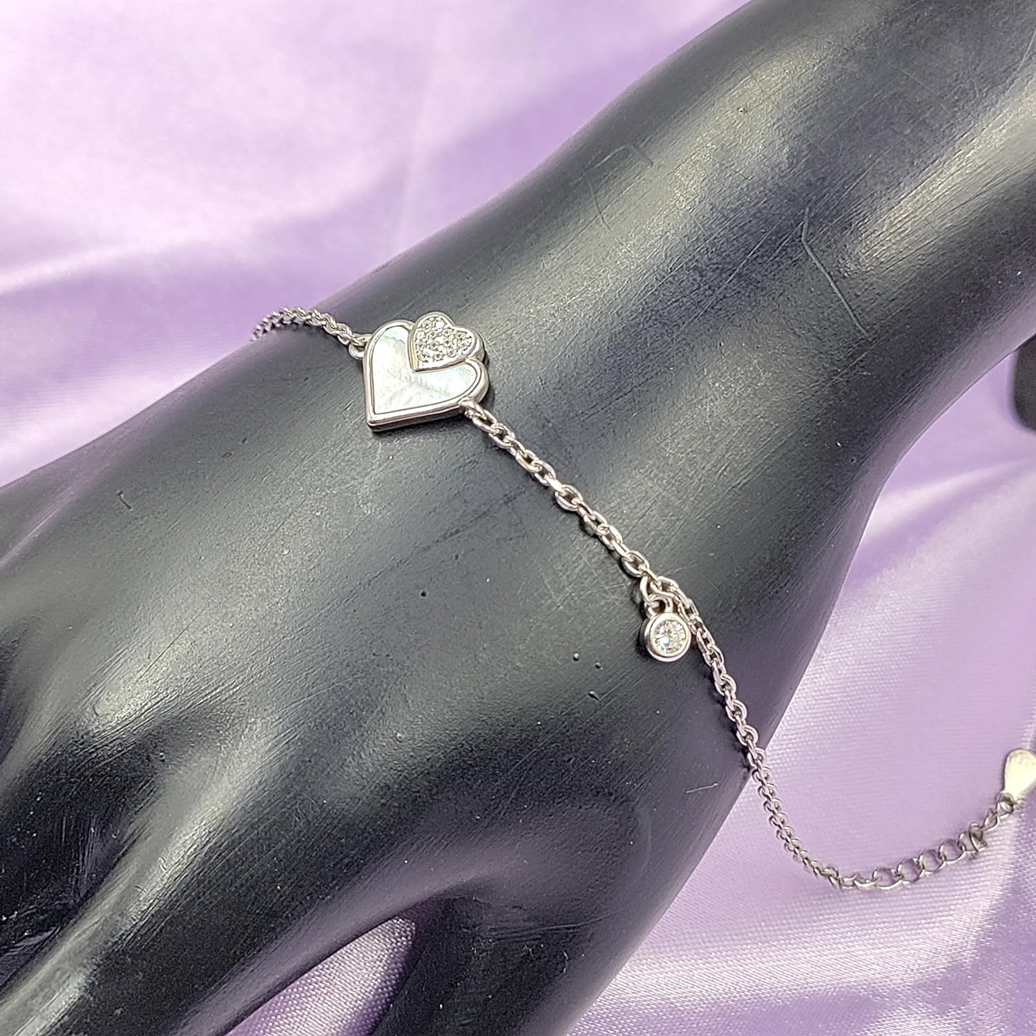 925 Sterling Silver Handmade Heart Chain Bracelet Minimalist Gift for lover Anniversary Gift For Her 925 Sterling Silver