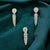 925 Sterling Silver Water Drop Sparkling White cubic Zirconia Dangle Drop Earrings Minimalist Handmade Enagagment Gift