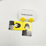 Korean Style Yellow Fancy Lady Earring