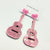 Glittering Pink Guitar Korean Style Earring