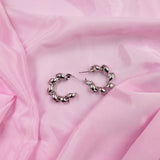 Solid Twisted Ribbon Hoop Style Earring