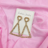 Solid Triangle Hollow Shape Party Earring