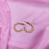 Golden Twisted Rope Hoop Style Earring