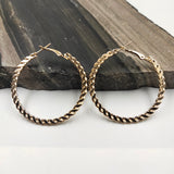 Solid Twisted Design Hoop Style Earring