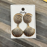 Solid Golden  Sea Shell Fashion Earring