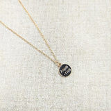 Black Aquarius Zodiac Necklace