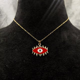 Spike Evil Eye Pendant Chain Necklace